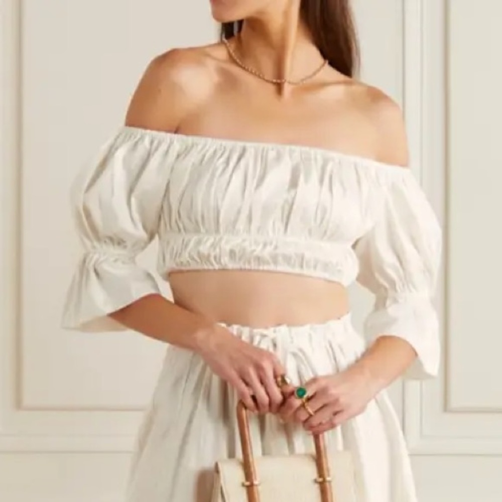 Cult Gaia Off The Shoulder Cropped Top in Red Size Small (Has Stretch!)